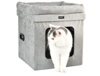 Casa Plegable para Gato Gris 38x38x43 cm