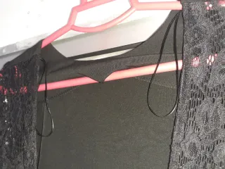 Vestido negro manga larga encaje ver medidas