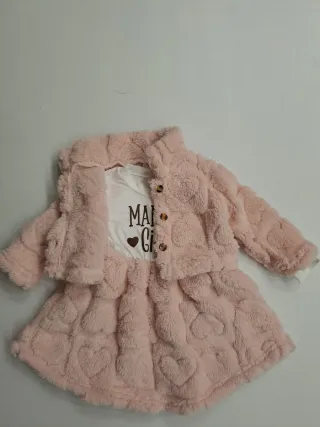 Completo bimba 12/18 mesi rosa cuori