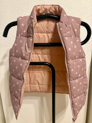 Chaleco Niña Reversible Lunares Rosa T8-9