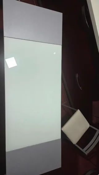 Mesa extensible cocina cristal y metal