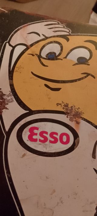 Cartello pubblicitario Esso in metallo