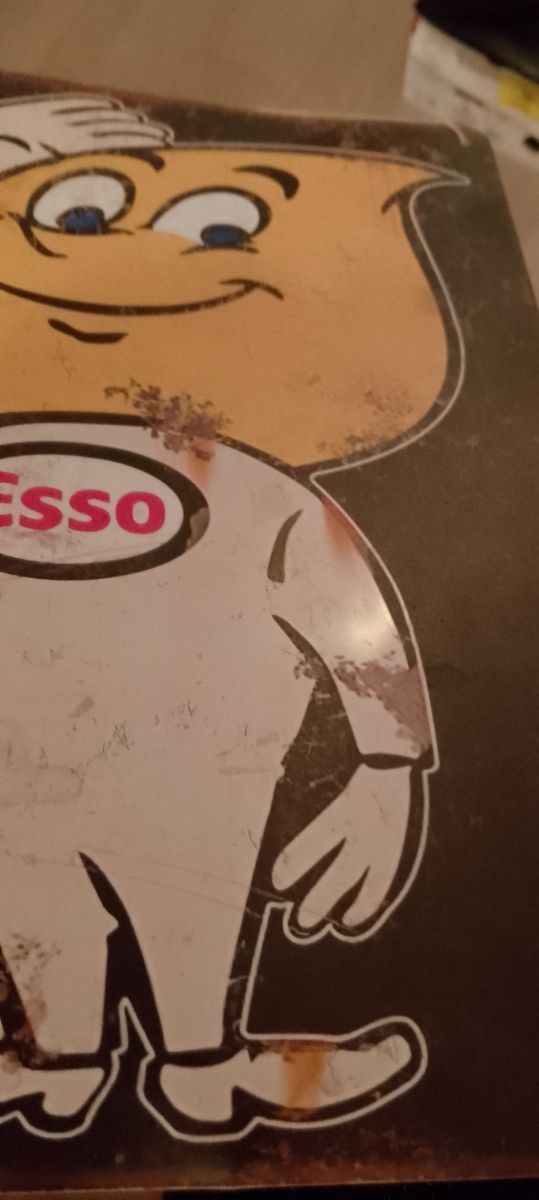 Cartello pubblicitario Esso in metallo