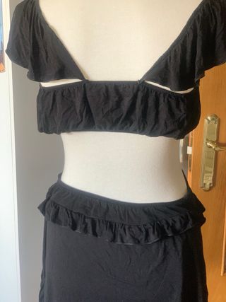 Vestido negro asimétrico vintage