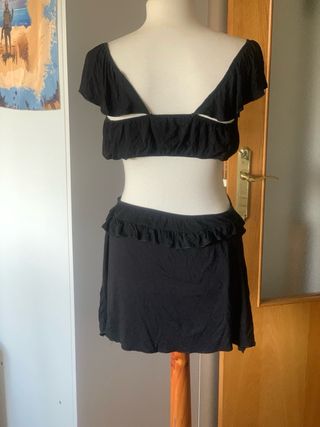 Vestido negro asimétrico vintage