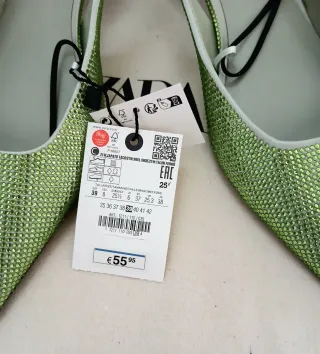 Zapatos Zara Talla 39 Destalonados Verdes