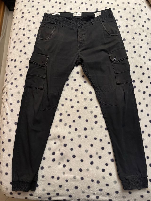 Pantalones Cargo Jack & Jones Talla M Negros