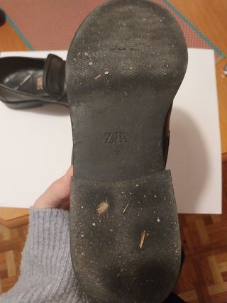 Mocasines ZARA piel hebilla dorada
