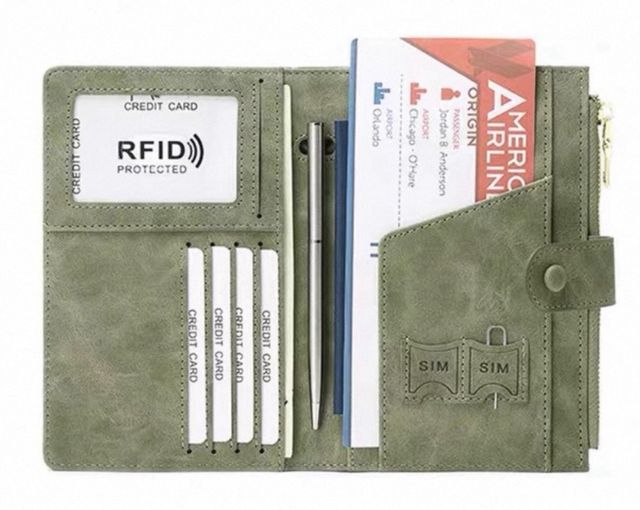 Carteira RFID Anti-Roubo e Porta-Passaporte