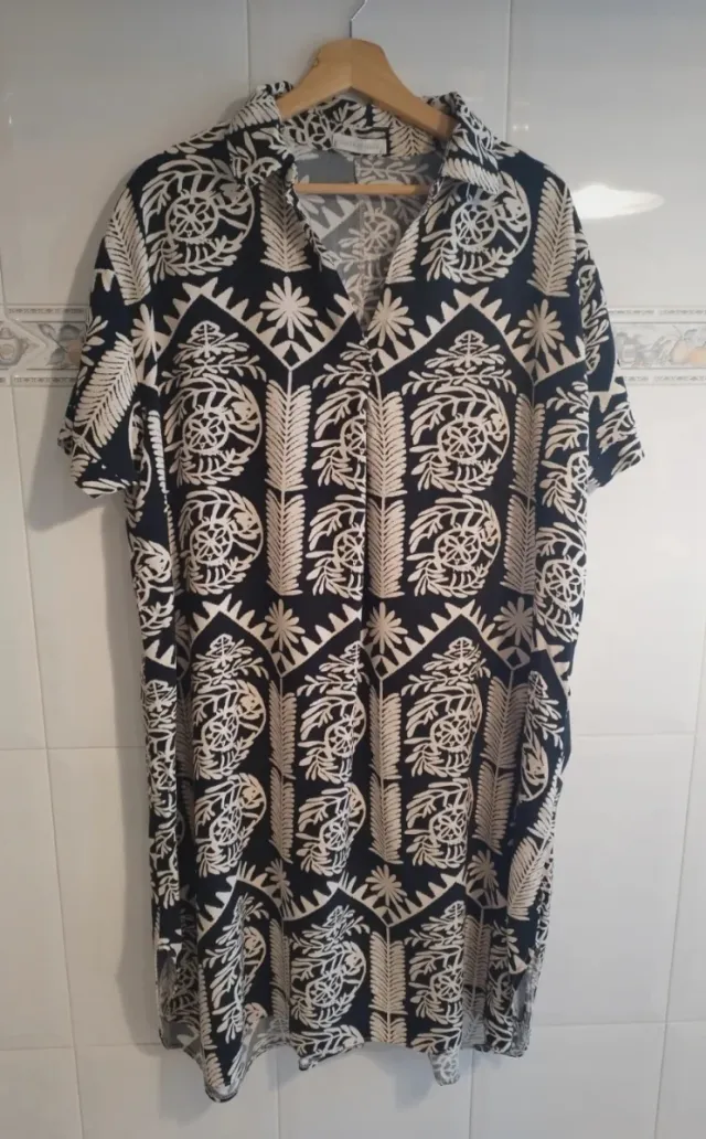 Vestido túnica midi estampado