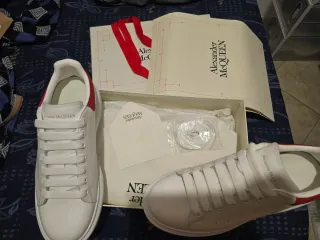 Alexander McQueen Bianche Rosse Tg 46