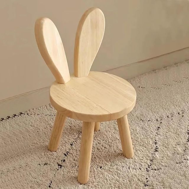Sedia per bambini in legno con orecchie, 2 unità