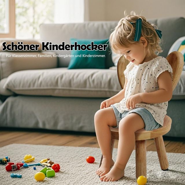 Sedia per bambini in legno con orecchie, 2 unità