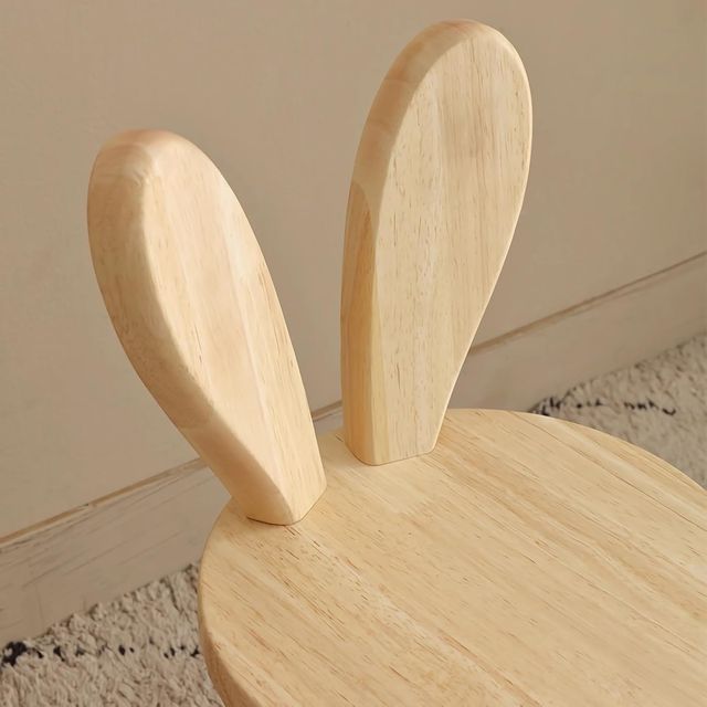 Sedia per bambini in legno con orecchie, 2 unità