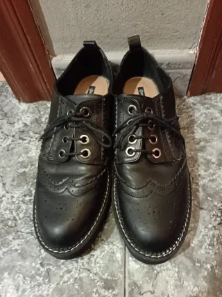Zapatos Oxford Negros Mujer