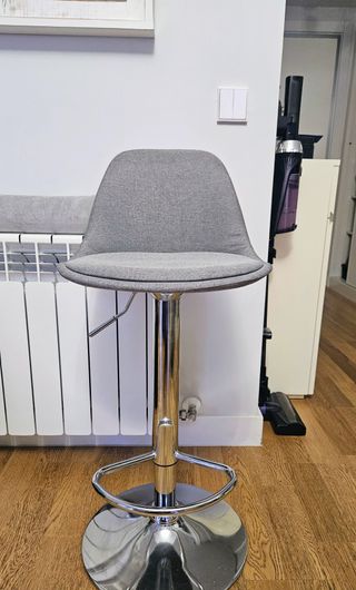 2 Taburetes Regulables Tela Gris