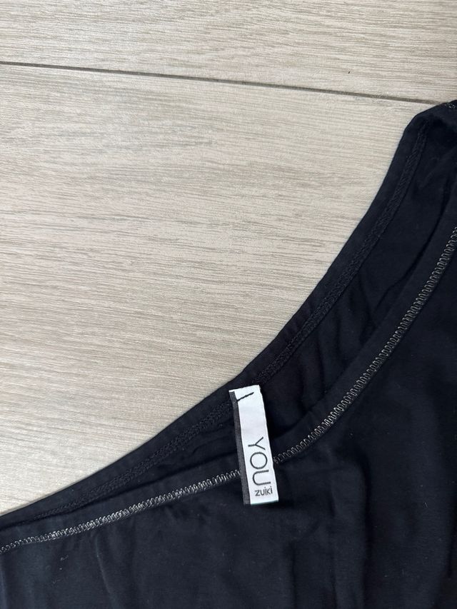 Maglietta donna nera monospalla