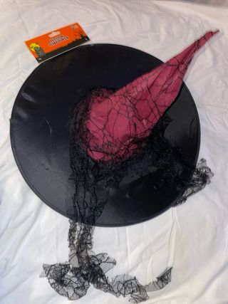 Gorro de Bruja Negro y Rojo