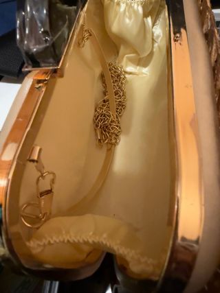 Bolso Clutch Dorado Pedrería