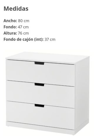 Cómoda blanca 3 cajones