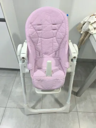 Trona plegable rosa reclinable