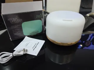 Humidificador Difusor Aroma Blanco y Madera