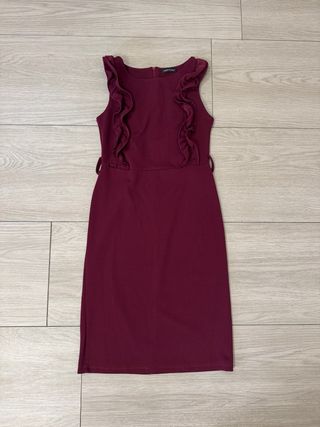 Vestito viola con rouches