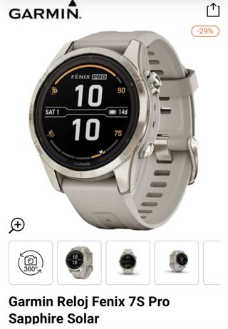 Garmin Fenix 7S Pro Sapphire Solar dorado/Blanco