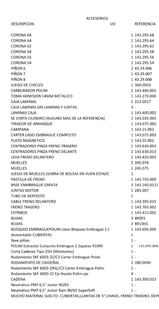 1 Minimotos Polini 910 4,2cv aire + Recambios