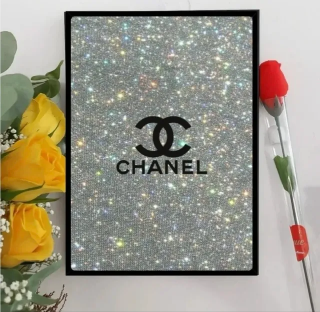 Cuadro Chanel Glitter en plata y negro