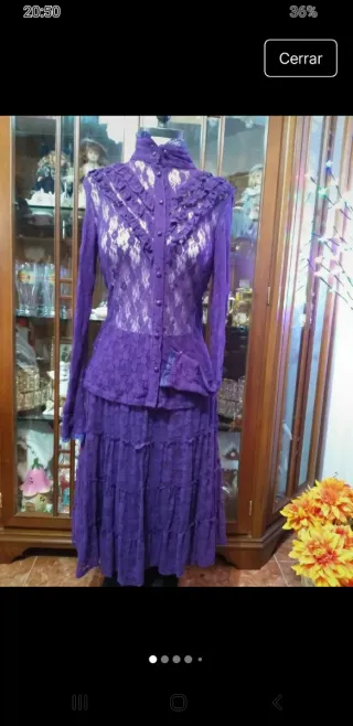 Conjunto falda y blusa encaje elástico