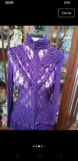 Conjunto falda y blusa encaje elástico