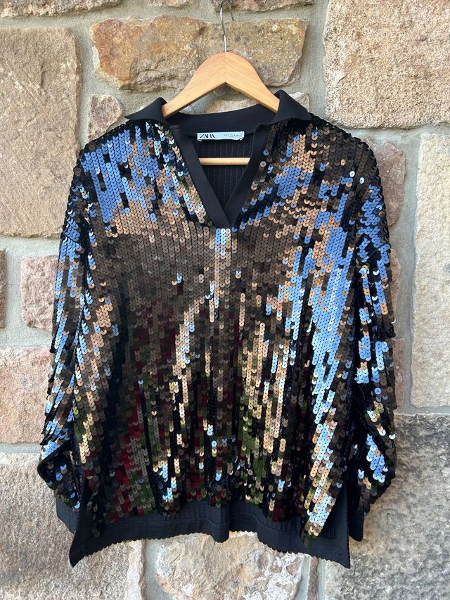 Jersey Zara Lentejuelas-  Talla S