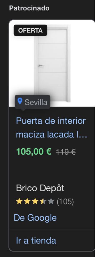 Puerta Brico Depót Blanca Madera Maciza