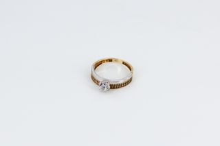 Solitario De Oro Combinado De 18K.. Ref: 031-01-00013