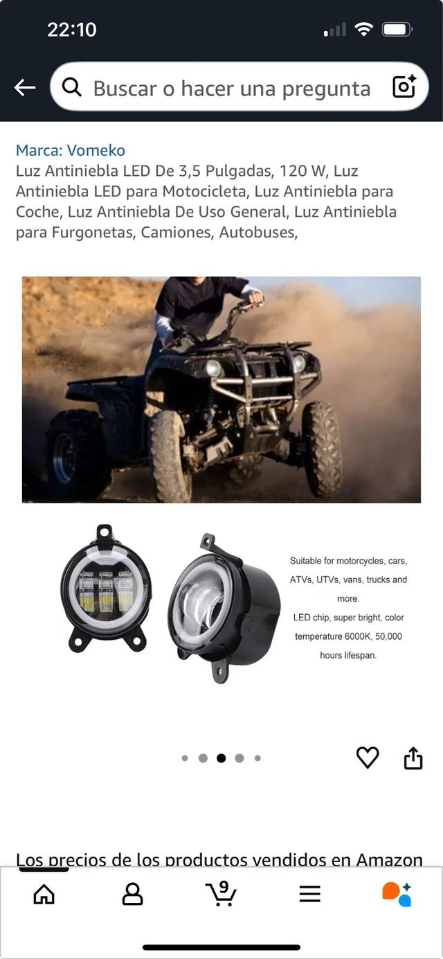 Luces Antiniebla LED 3.5 120W para coches motos