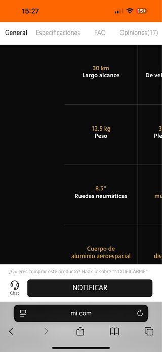 Patinete Eléctrico Xiaomi 1S Casi Nuevo