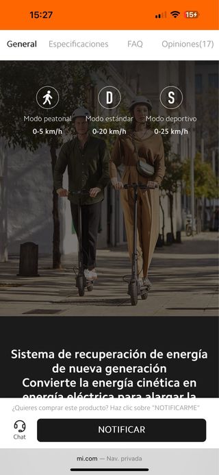Patinete Eléctrico Xiaomi 1S Casi Nuevo