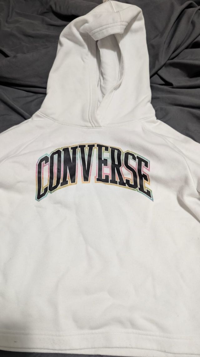 Felpa Converse bianca con stelle taglia 140-155 cm