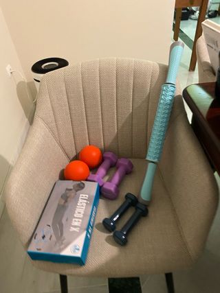 Kit Gimnasio: Mancuernas, Rodillo y Pelotas