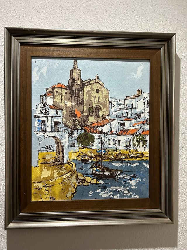 Cuadro decorativo puerto y barcos