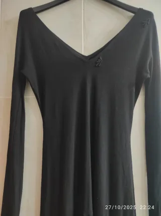 Vestido negro gótico manga larga