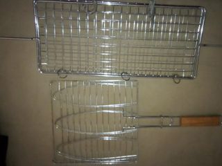 2 griglie chiusura barbecue metallo legno