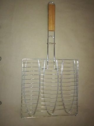 2 griglie chiusura barbecue metallo legno