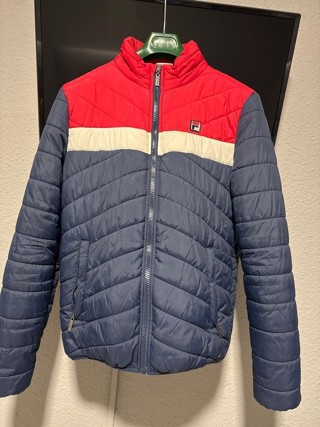 Abrigo Fila Poliéster Azul y Rojo