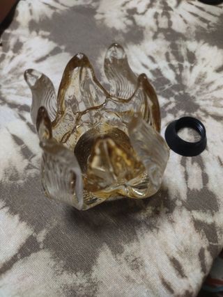 Lámpara de techo de cristal y metal
