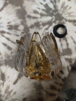 Lámpara de techo de cristal y metal