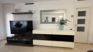 Mueble TV buffet madera y cristal