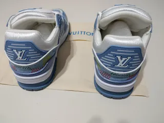 Scarpe in denim blu e bianco Louis Vuitton