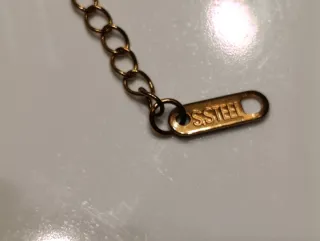 Pulsera Acero Dorado con  Flores Negras